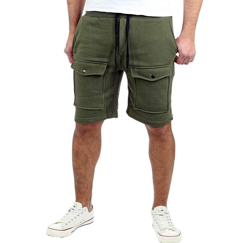 Cocoboy แฟชั่นผู้ชายกระเป๋ากีฬาลำลองสบาย Sweatpants Drawstring กางเกงกีฬาขาสั้น Cocoboy แฟชั่นผู้ชายกระเป๋ากีฬาลำลองสบาย Sweatpants Drawstring กางเกงกีฬาขาสั้น