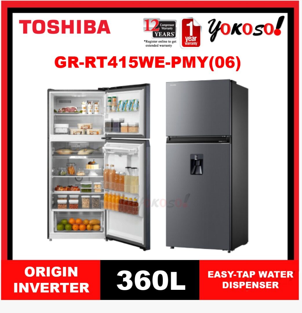 Toshiba GR RT415WE PMY 06 360L Fridge 2 Door Inverter Refrigerator