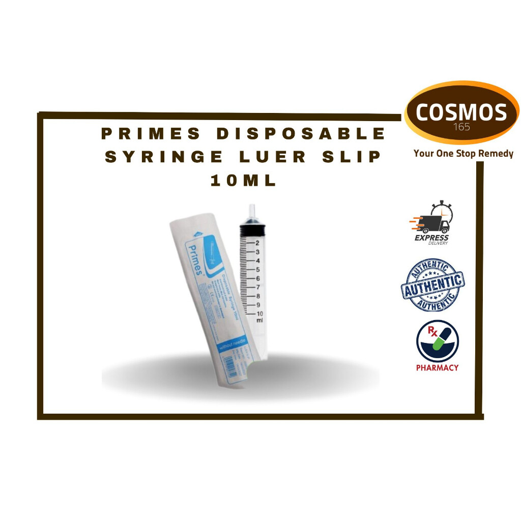 PRIMES DISPOSABLE SYRINGE LUER SLIP 10ML Lazada