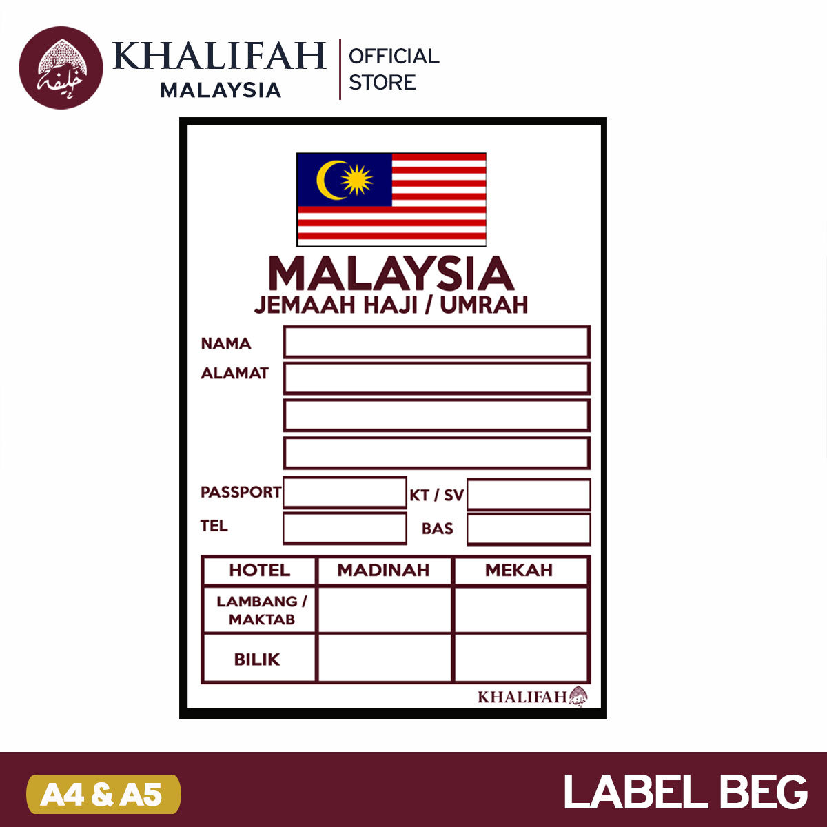 Label Beg Besar A Haji Dan Umrah Sticker Pelekat Lazada