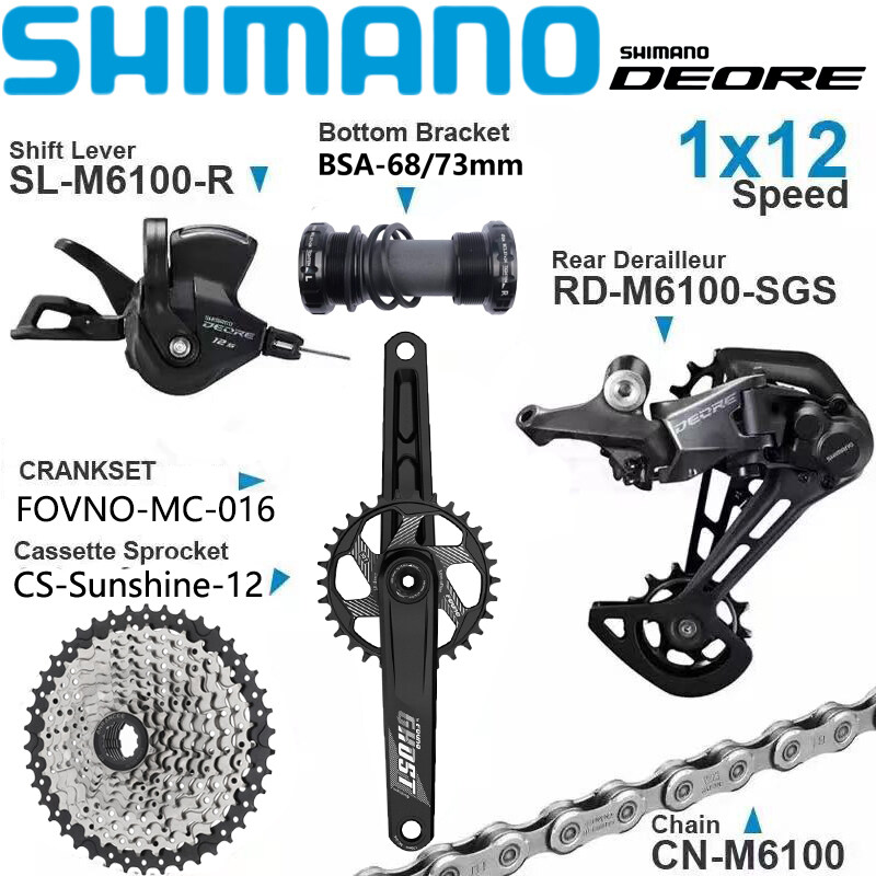 Shimano Deore M Groupset X Speed Mountain Bicycle Fovno Crankset