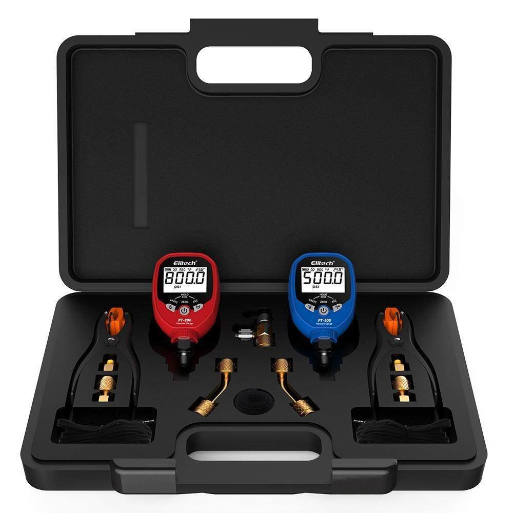 Elitech PT 500 PT 800 Wireless Refrigeration Digital Manifold Gauge Set