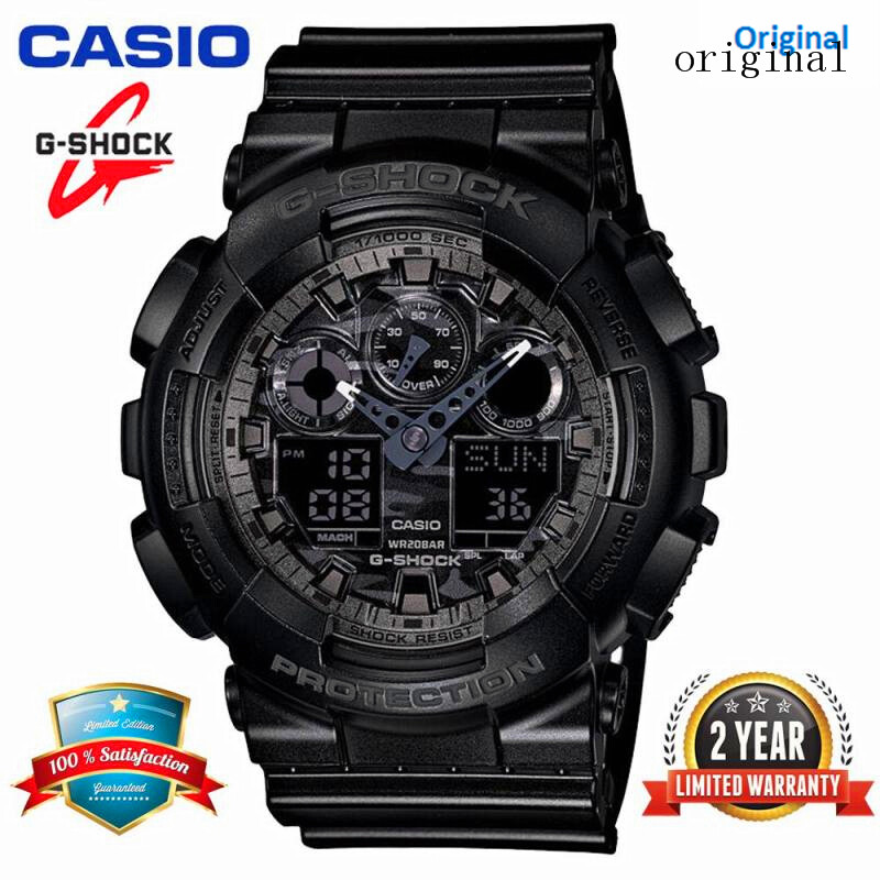 Original G Shock GA 100CF 1A Men Sport Digital Watch Duo W Time 200M