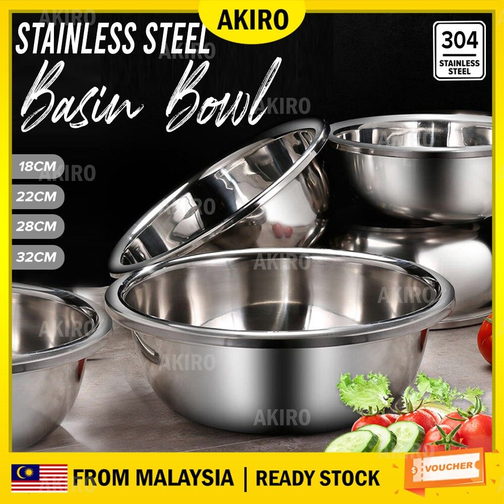 Akiro Home Malaysia Stainless Steel Thickened Bowl Basin Vegetable