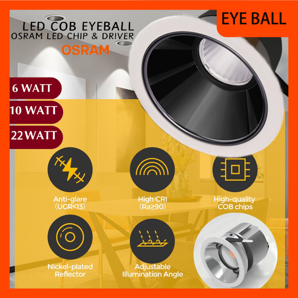 SIRIM OSRAM LEDVANCE LED COB Eyeball 6W 10W OSRAM LED Chip And