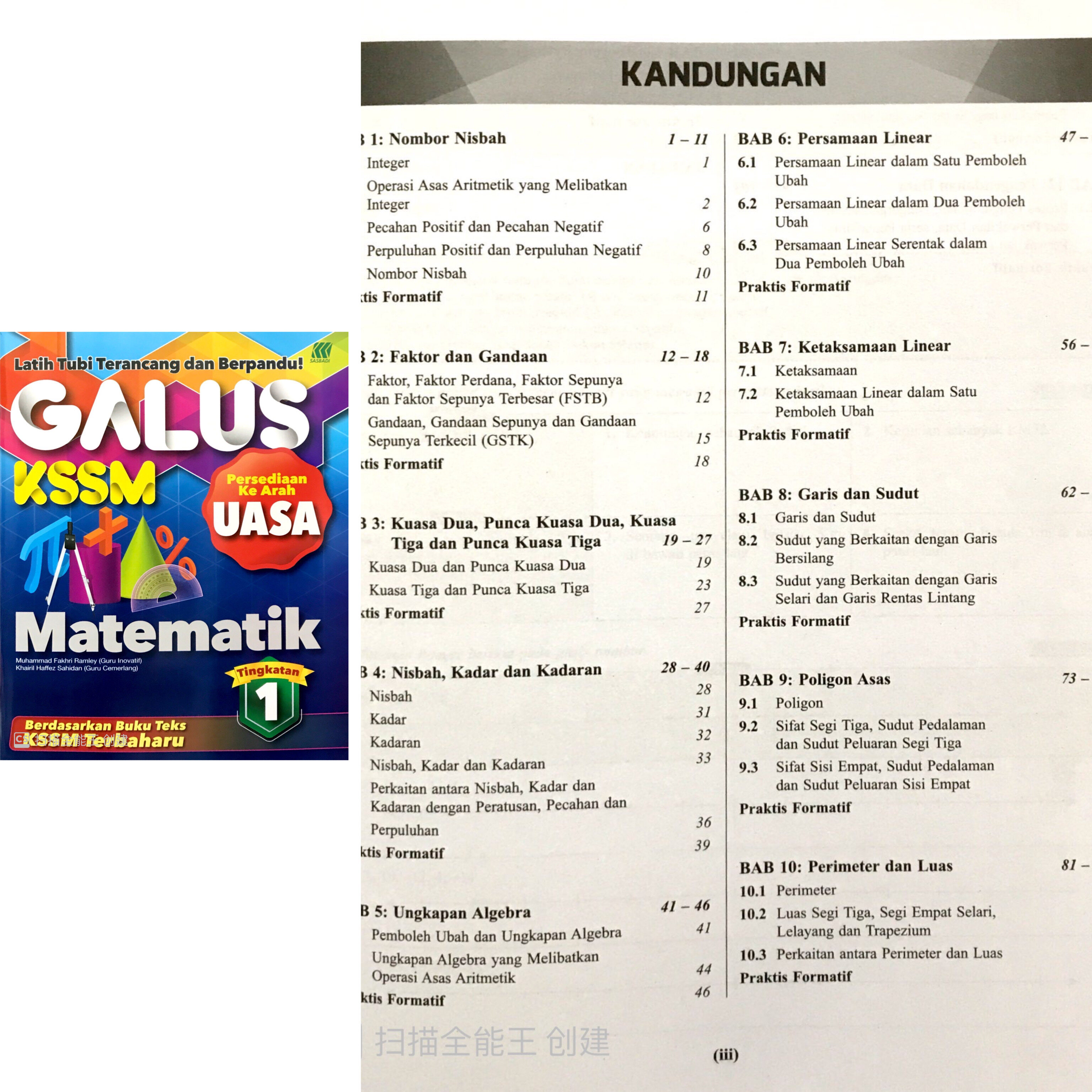 Sasbadigalus Uasa Matematik Sains Tingkatan Kssm Buku