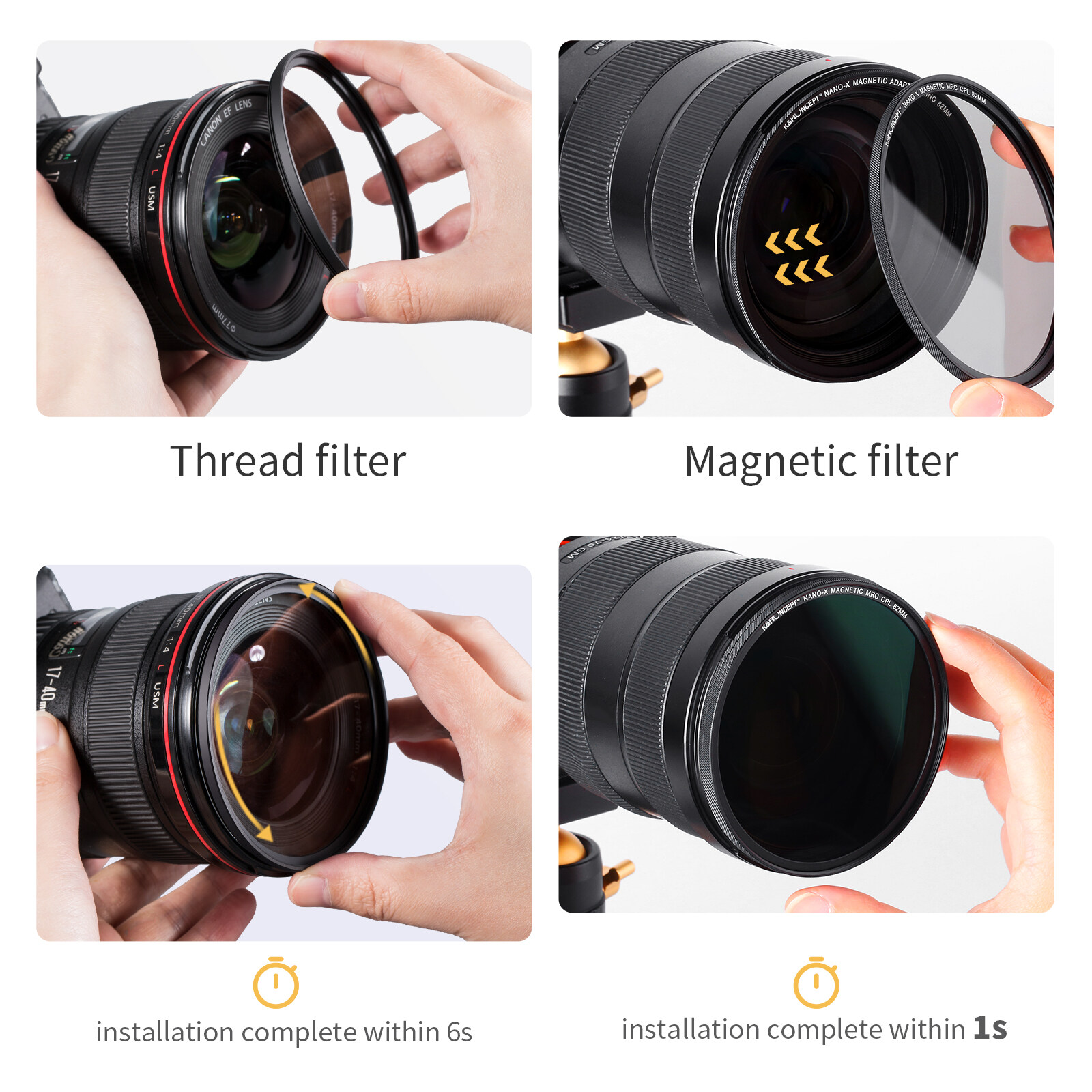 K F Concept Mcuv Cpl Nd Adapter Ring Magnetic In Lens Filter