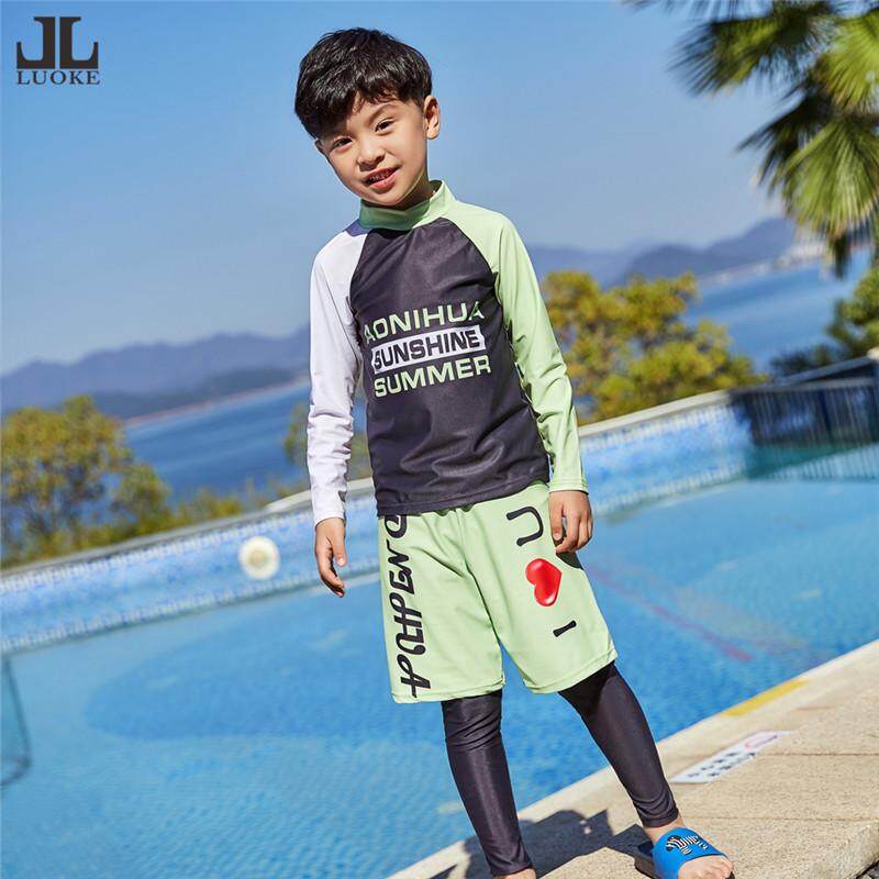 Luoke การ์ตูนเด็กชายตัวอักษรชุดว่ายน้ำชุดว่ายน้ำเด็ก Prodection ชุดว่ายน้ำกันแดด Rash Guards เด็ก Surf เสื้อผ้า Luoke การ์ตูนเด็กชายตัวอักษรชุดว่ายน้ำชุดว่ายน้ำเด็ก Prodection ชุดว่ายน้ำกันแดด Rash Guards เด็ก Surf เสื้อผ้า