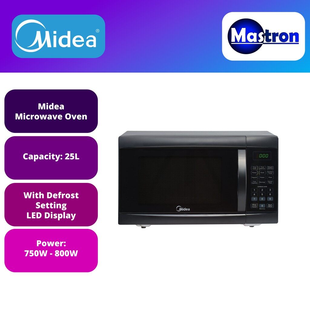 Midea Microwave Oven 25L EM825AGS BK Lazada