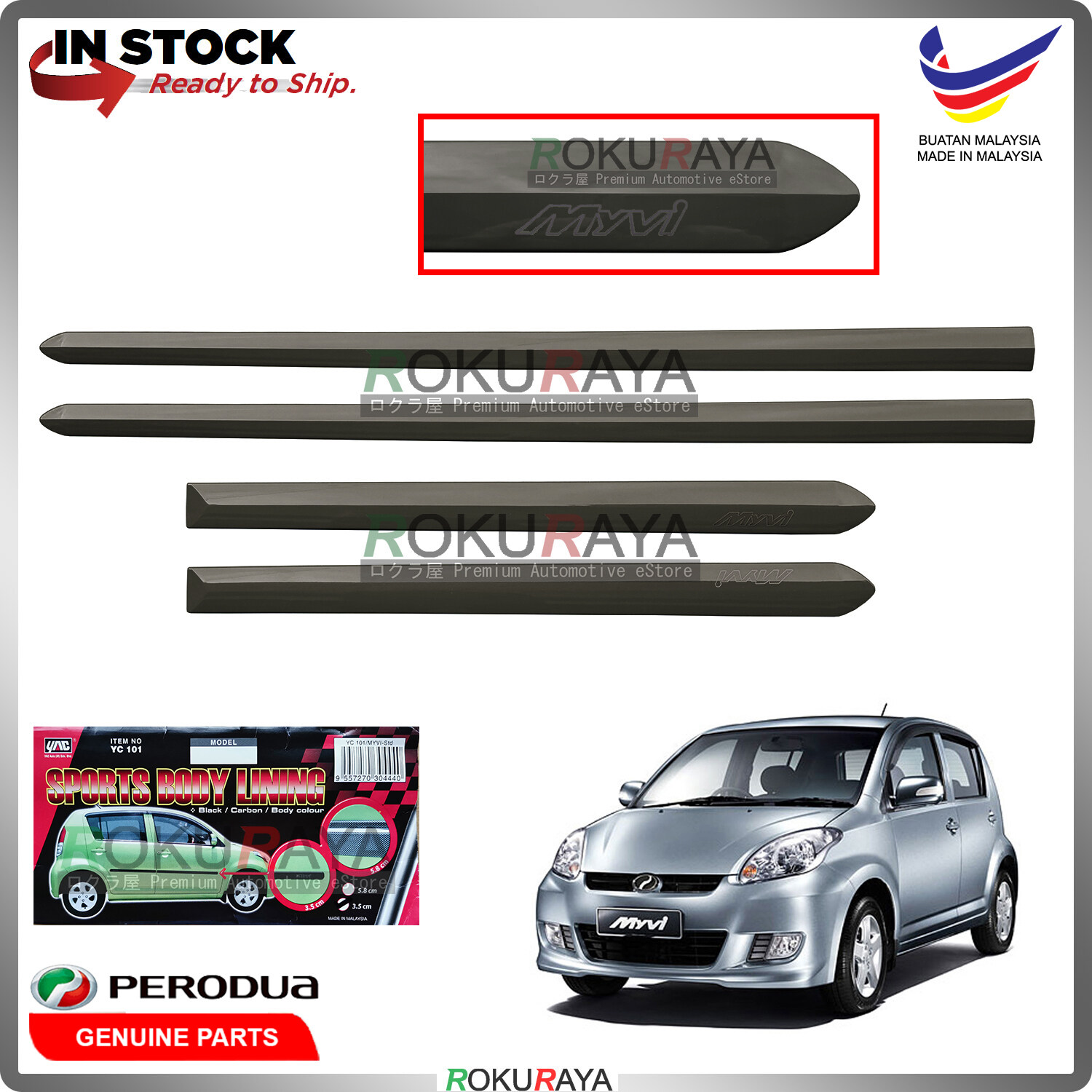 Ebony Black Perodua Myvi St Gen Original Plastic