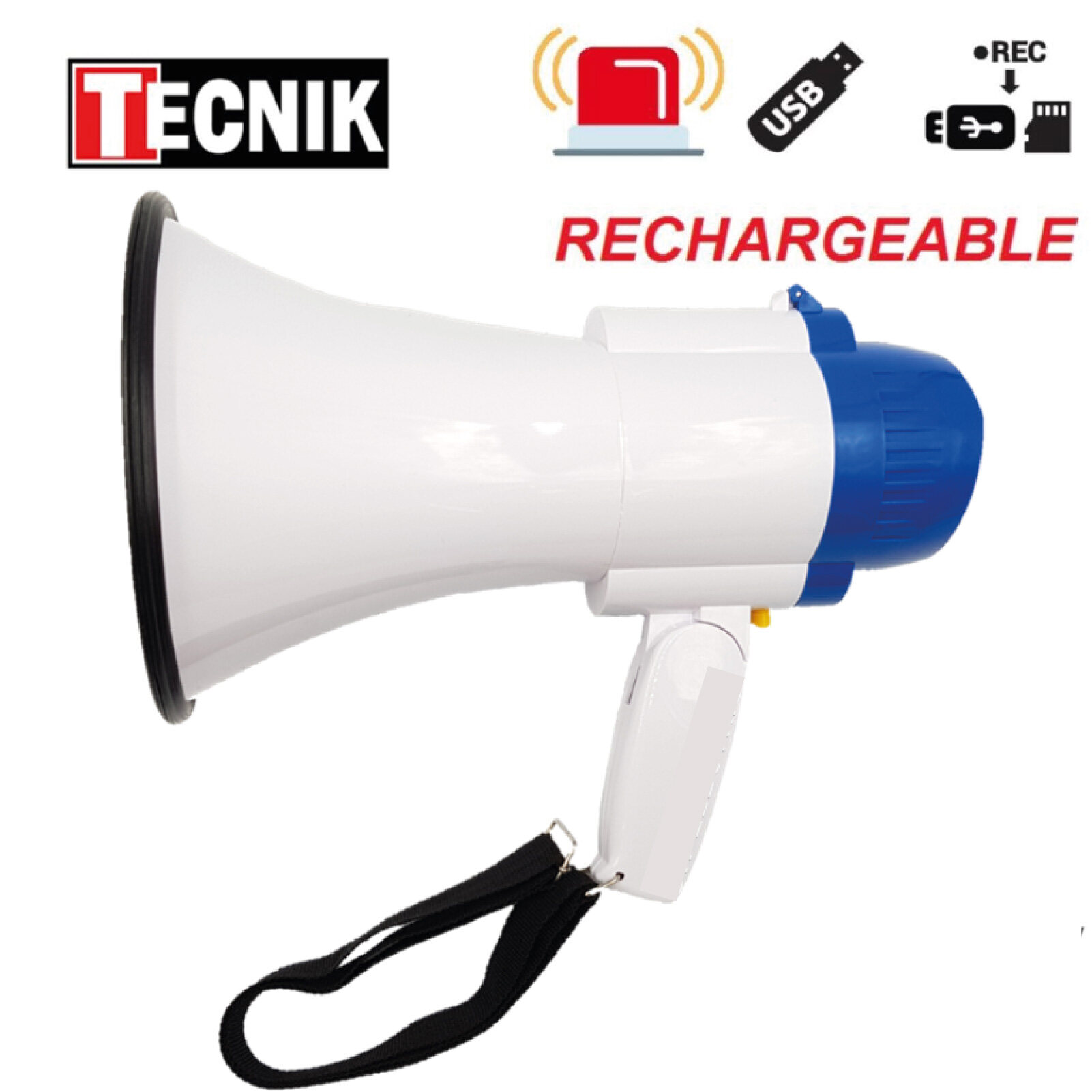 Original Tecnik Sr Sc Loud Hailer Megaphone With Siren With Battery