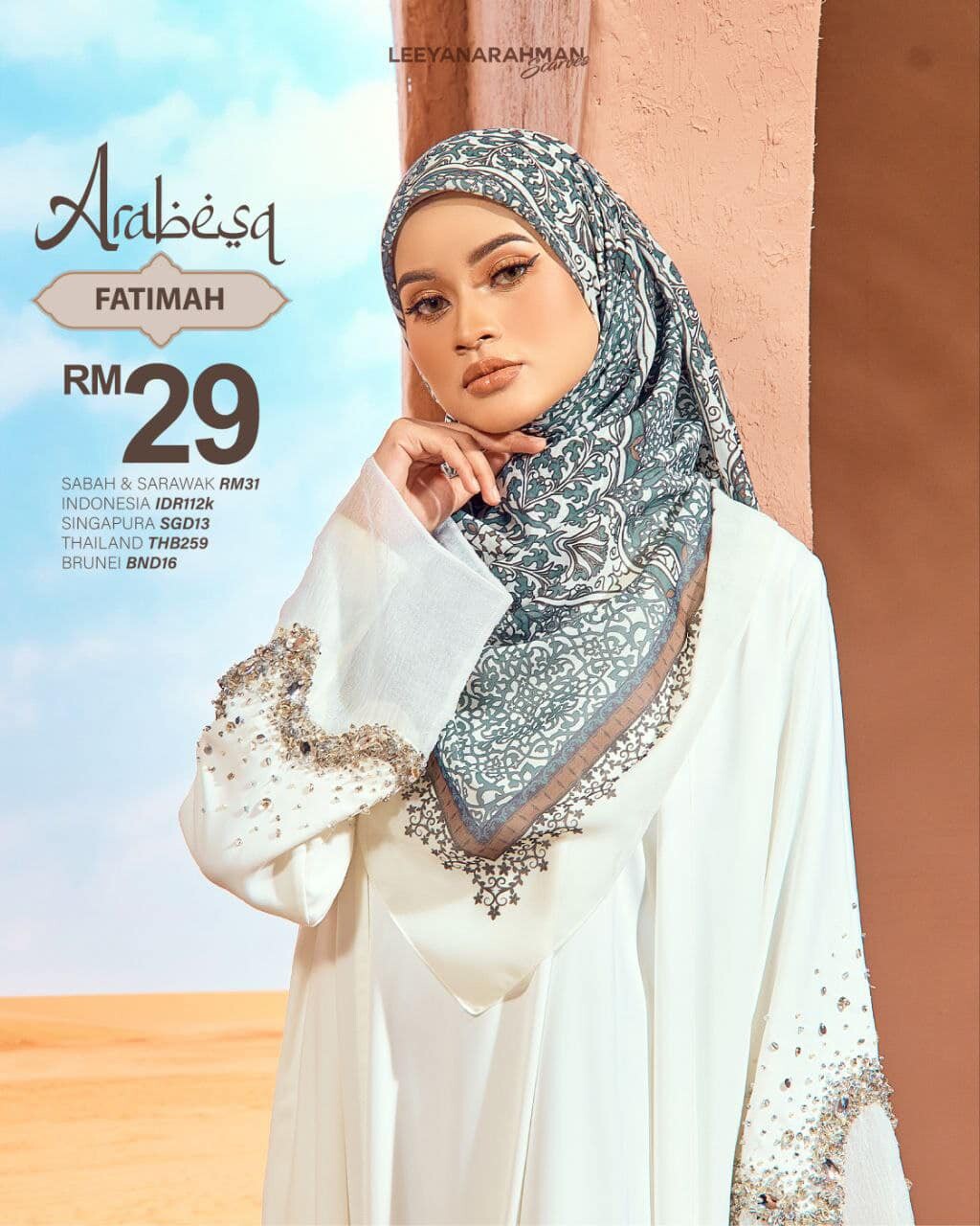 Leeyanarahman Scarves Arabesq Collection Tudung Bawal Printed Cotton