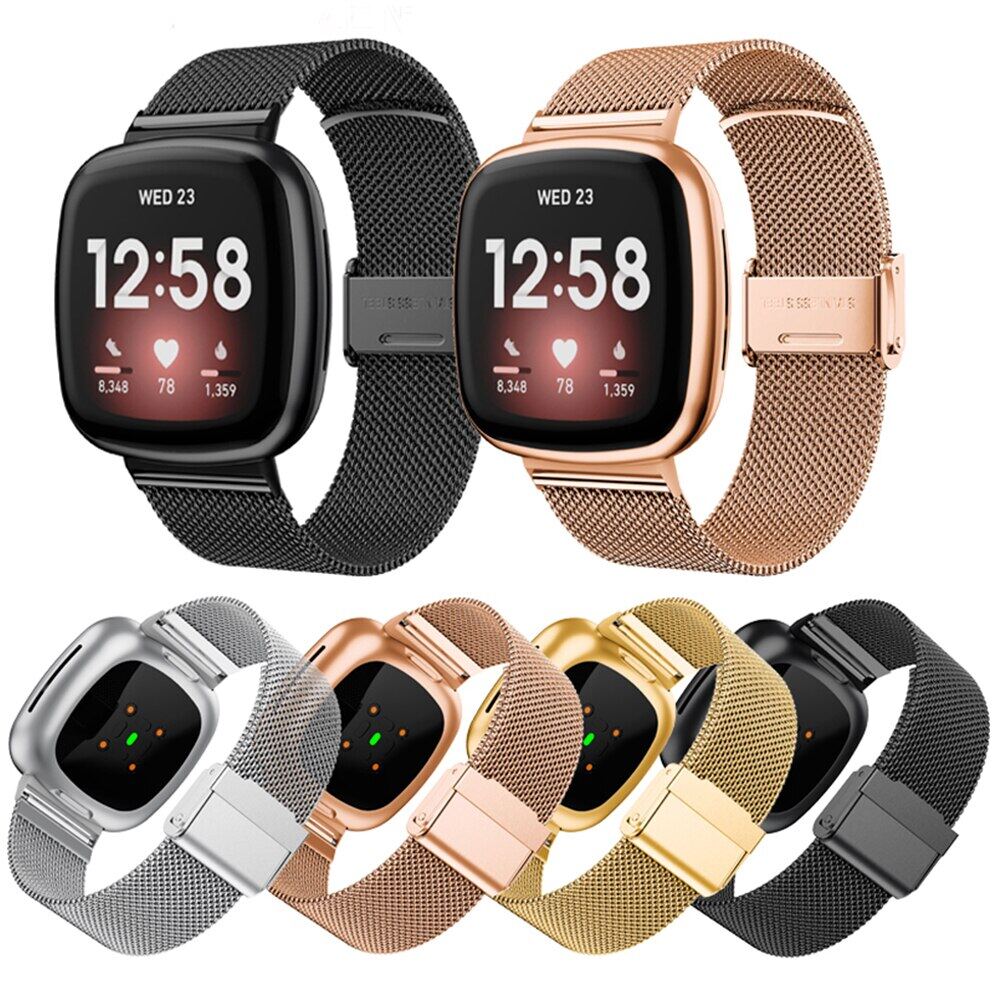 2022 NEW Milanese laço para fitbit versa 3 sense pulseira pulseira de