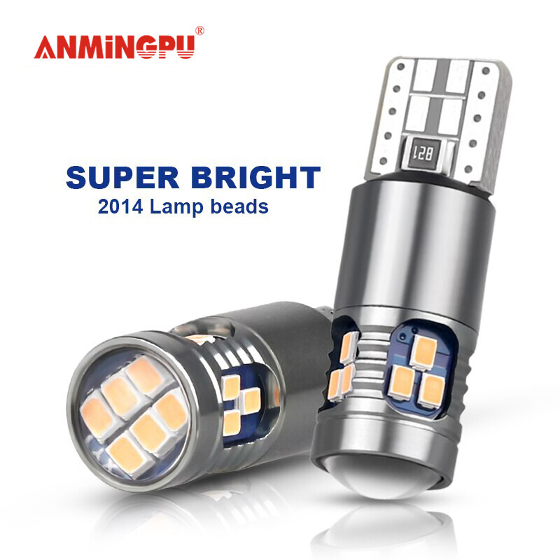 Anmingpu 2 ชนสญญาณโคมไฟ T10 W5W นำหลอดไฟ super bright 2014smd W5W