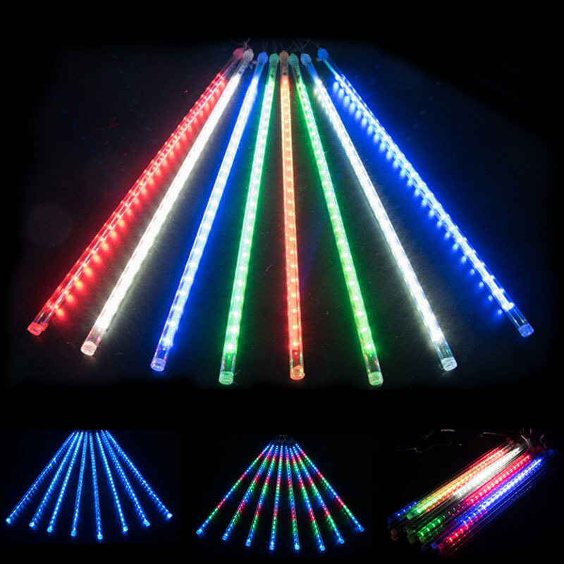 StarALL 8 Tubes Meteor Effect Glow Sticks LED String Light Rain Snowfall Lights Decor Lamp