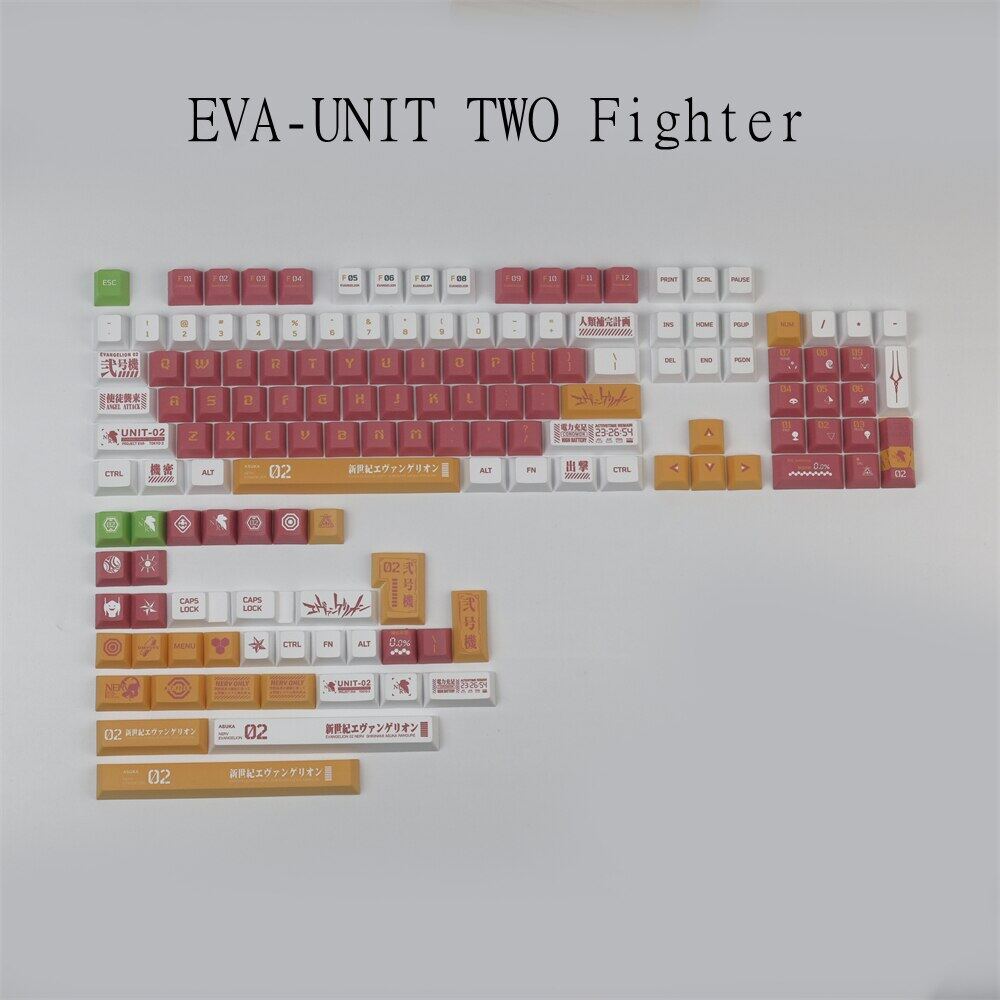 140คย EVANGELION 01 Keycaps อะนเมะ EVA Series PBT Cherry Profile DYE