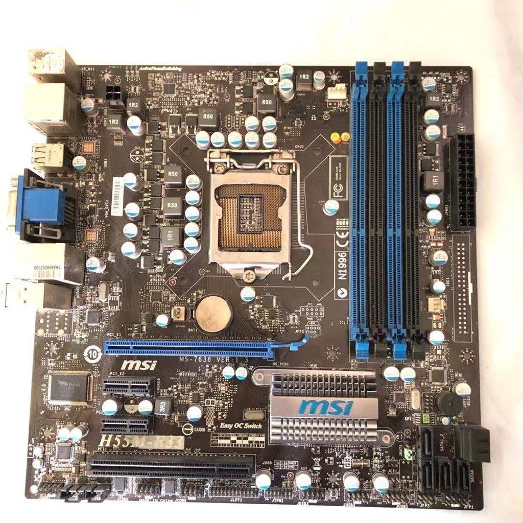 MSI H55M E33 Desktop Motherboard Socket H55 LGA 1156 DDR3 16GB M ATX