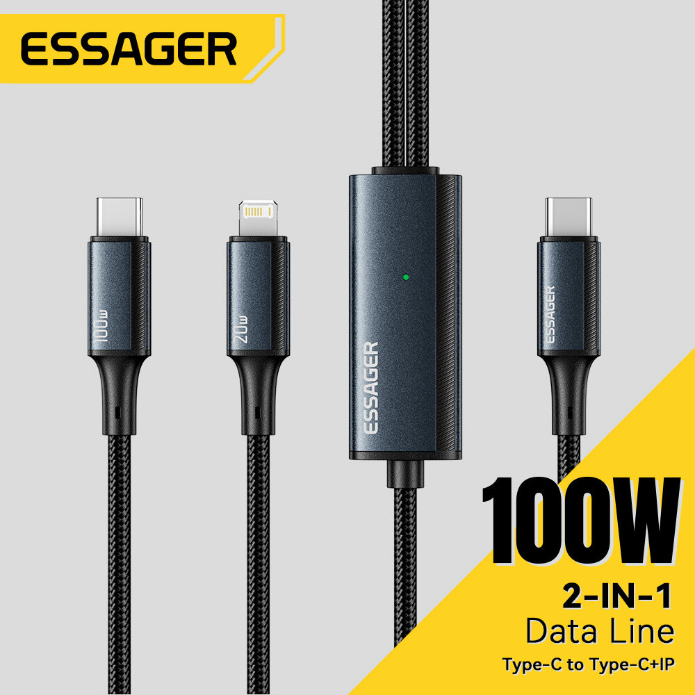 Essager 100W Cáp USB C Để Loại C Để Chiếu Sáng Pd Nhanh Chóng Sạc Dữ