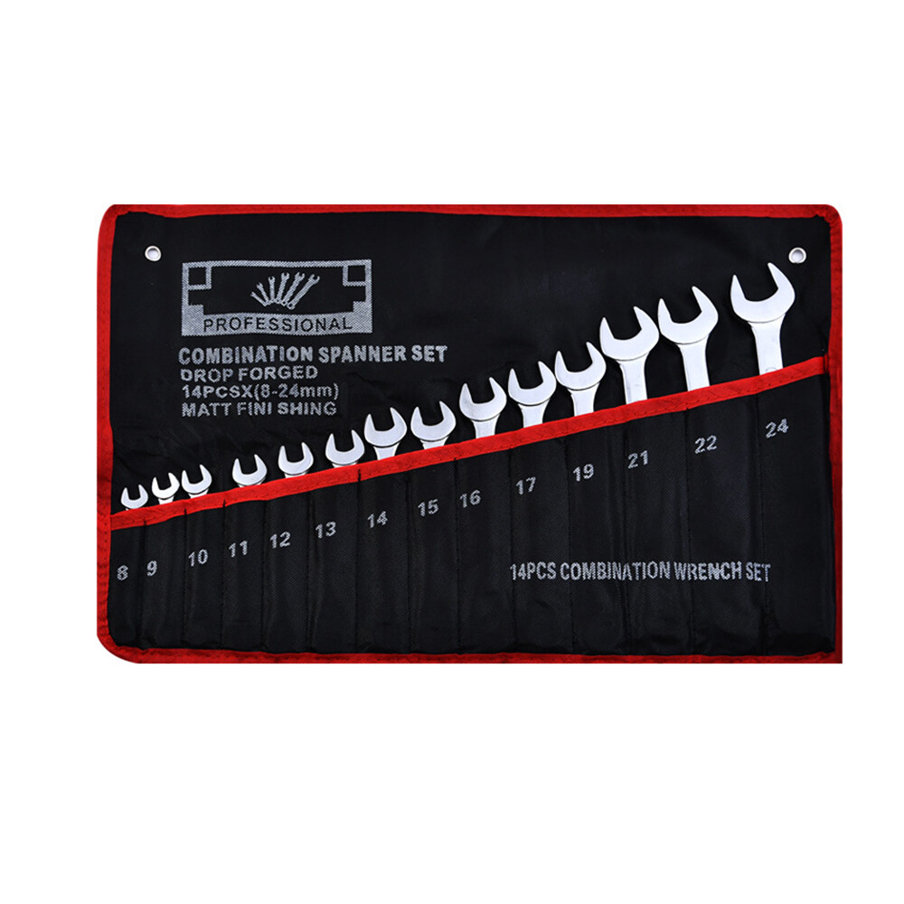 14 PCS 8 24mm Combination Wrench Spanner Set Tools Set Original CRV