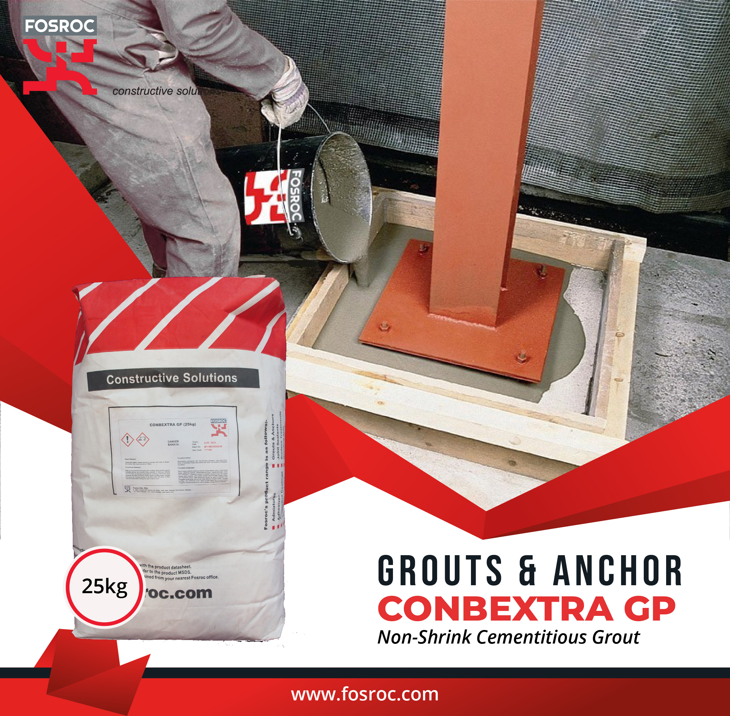 Fosroc Conbextra GP 25kg General Purpose Non Shrink Cementitious