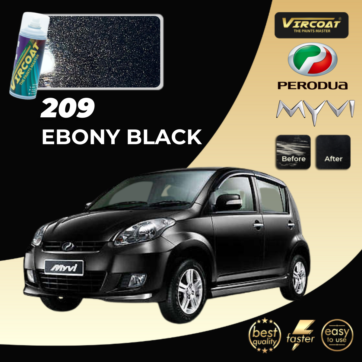 Perodua Myvi Touch Up Paint All Colors Vircoat Aerosol Spray Myvi