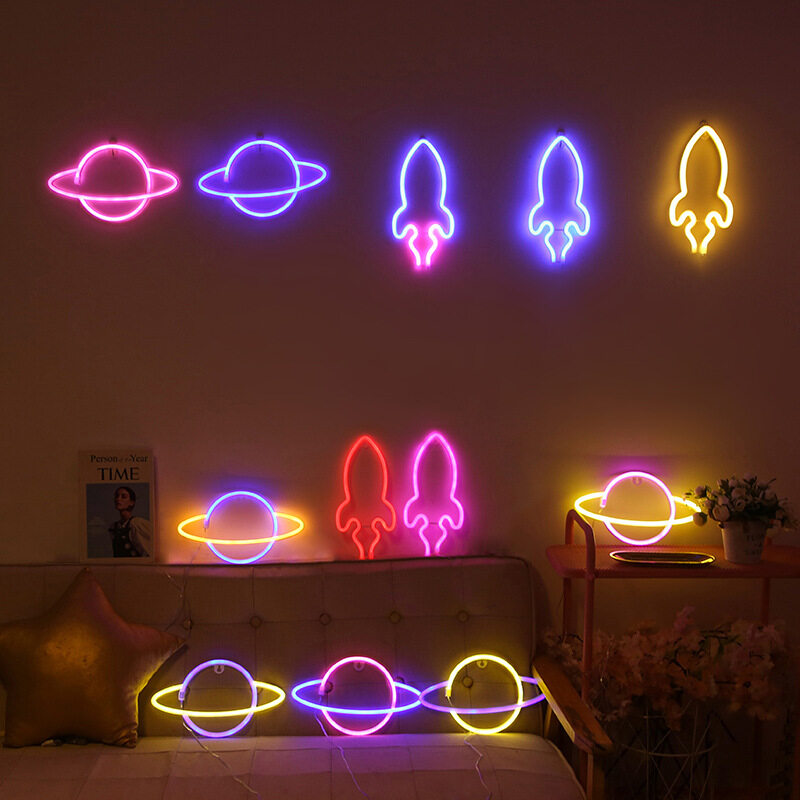 LED Neon Night Light LED Cloud Lightning Christmas Tree Neon Light Wall