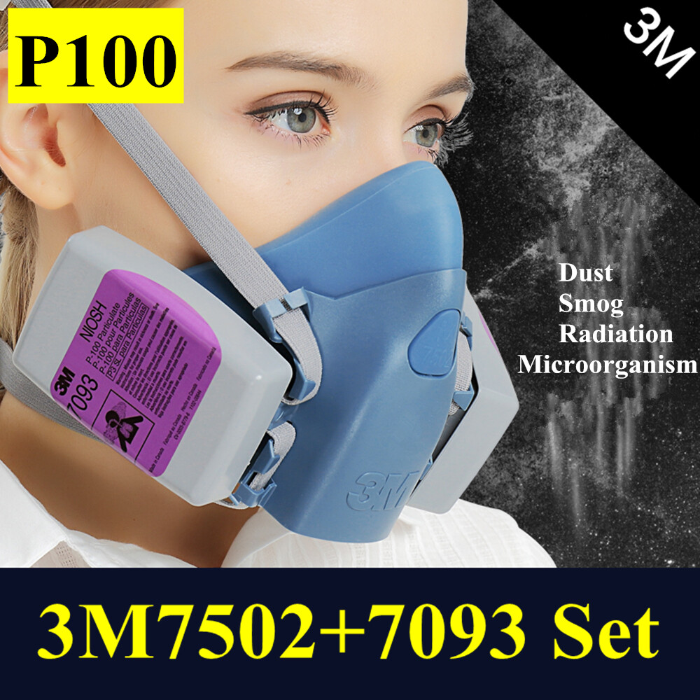 3M 7502 7093 Suit Half Facepiece Silicone Respirator Medium Size