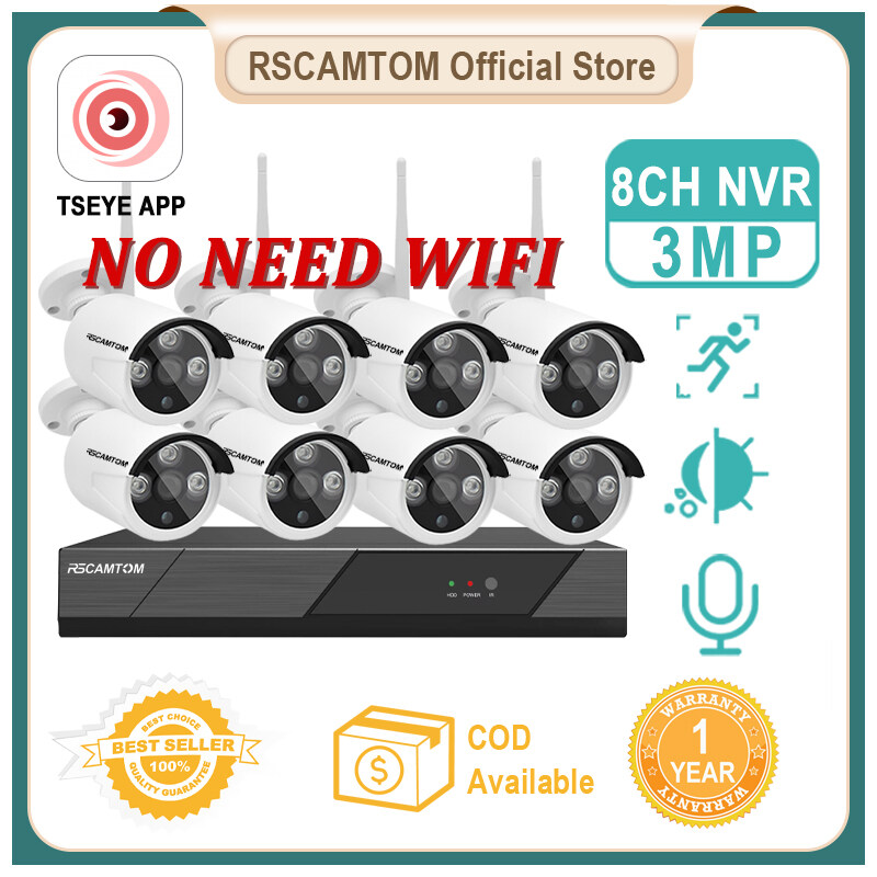 Rscamtom Ch Wifi Nvr Kits Outdoor Fhd Mp Mp Ip Camera Kit Ir Night