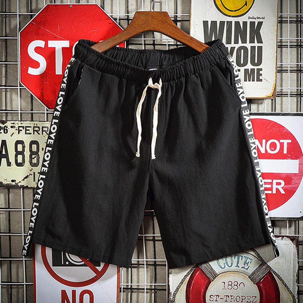 Cocoboy ผู้ชายฤดูร้อนแฟชั่น Splicing Casual หลวมเข็มขัดกางเกงขาสั้นมีเชือกผูกชายหาดกางเกง Cocoboy ผู้ชายฤดูร้อนแฟชั่น Splicing Casual หลวมเข็มขัดกางเกงขาสั้นมีเชือกผูกชายหาดกางเกง