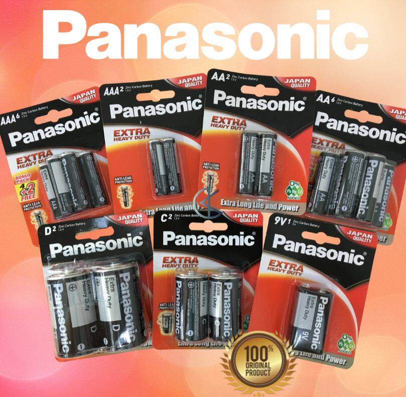 Panasonic Original Extra Heavy Duty Battery Zinc Carbon Battery Aa