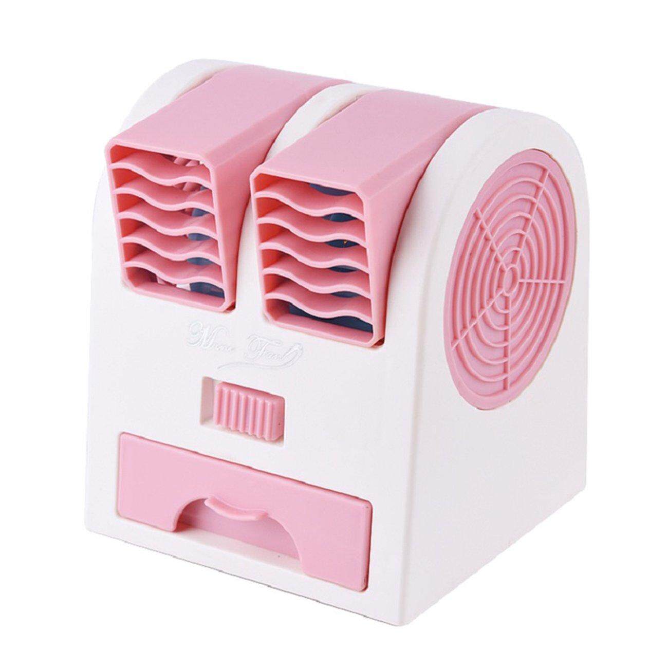 UINN 2 พอร์ตพัดลม MINI ปรับมุมได้ Dual ระบายอากาศเครื่องปรับอากาศพัดลม
