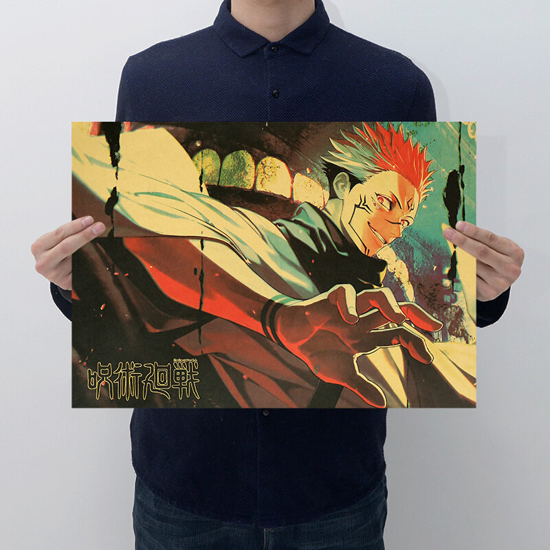 Jujutsu Kaisen Poster Cm Kraft Paper Itadori Yuji Poster Ryomen