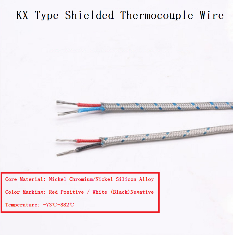 Wire Braided Compensation KX Type Stainless Steel Shielded Thermocouple