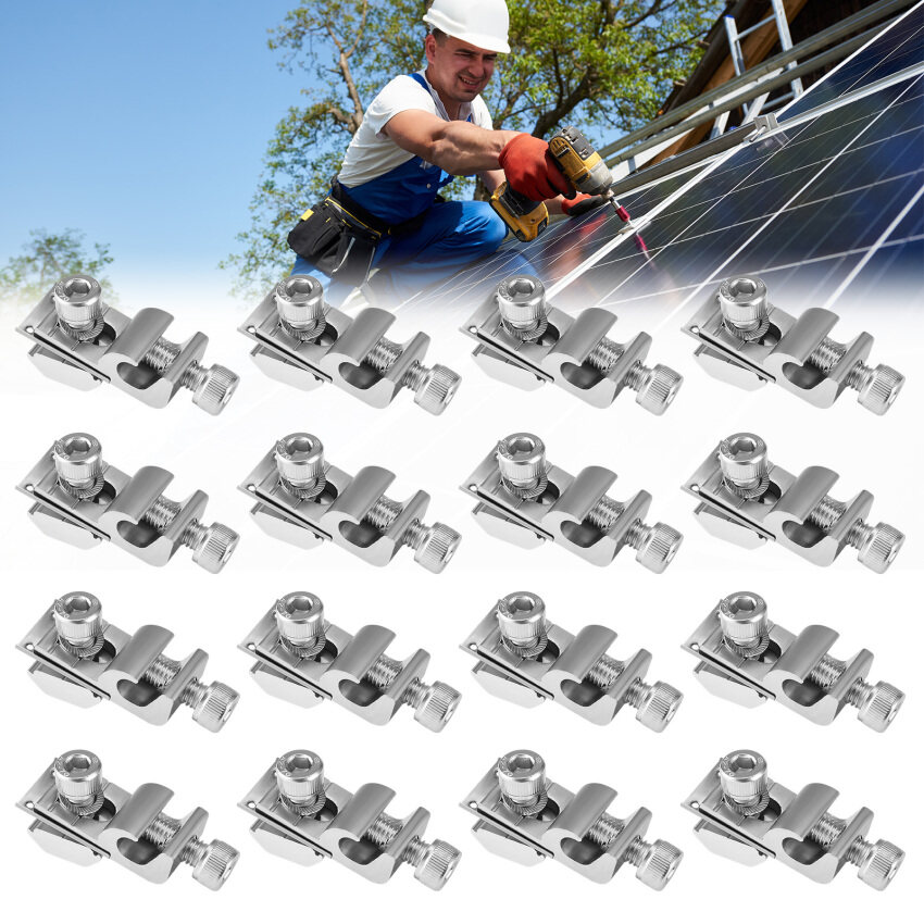 Solar Panel Grounding Clips 12pcs Aluminum Grounding Clip PV Module