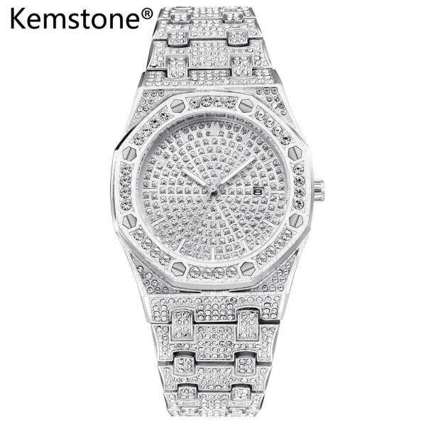 Nơi bán Kemstone Thời Trang Nam Vàng/Bạc/Vàng Hồng Mạ Đồng Hồ Nam Hợp Kim Zircon Lịch Đồng Hồ Đeo Tay Thạch Anh Nữ Trang Hiện Nay