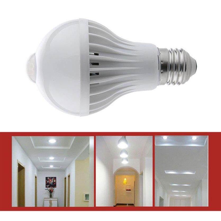 ĐẦU ĐÈN LED PIR Đèn E27 Bóng Đèn Tự Động Thông Minh PIR Hồng Ngoại Chuyển Động Cảm Biến Ánh Sáng