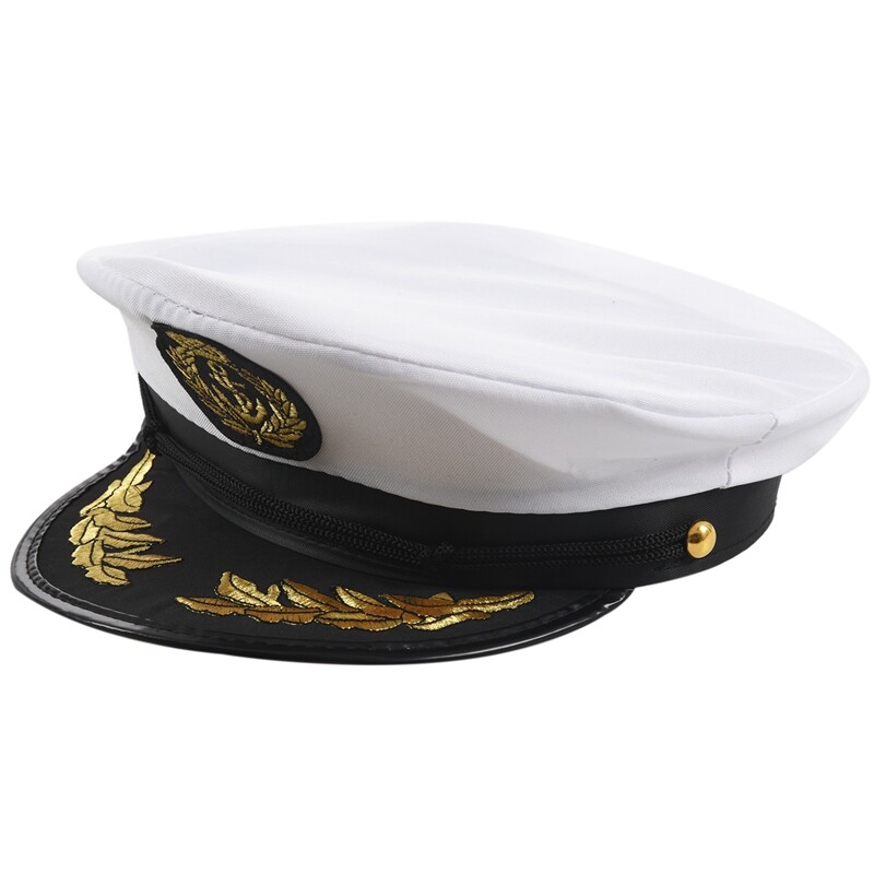 Adult Yacht Boat Captain Hat Navy Cap Ship Sailor Costume Party Fancy