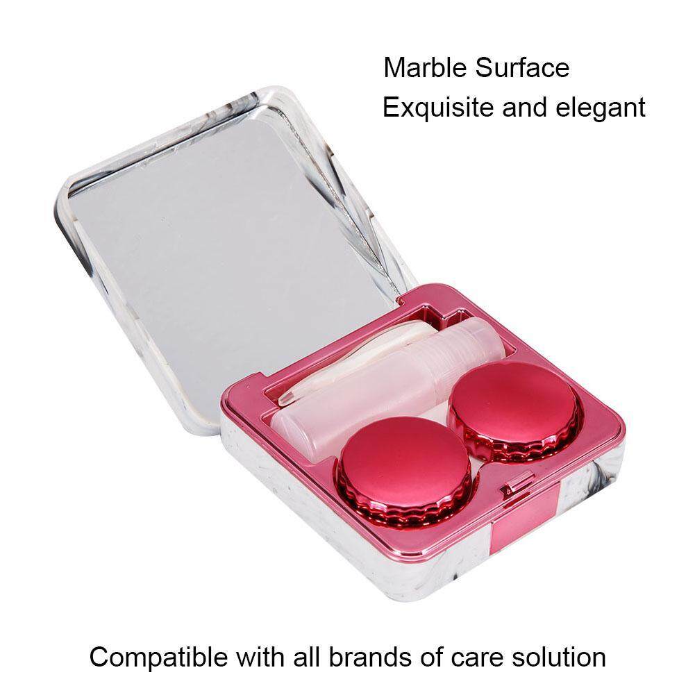 แบบพกพา Marble ผิวกระจกสแควร์แช่คอนแทคเลนส์กรณี แบบพกพา Marble ผิวกระจกสแควร์แช่คอนแทคเลนส์กรณี