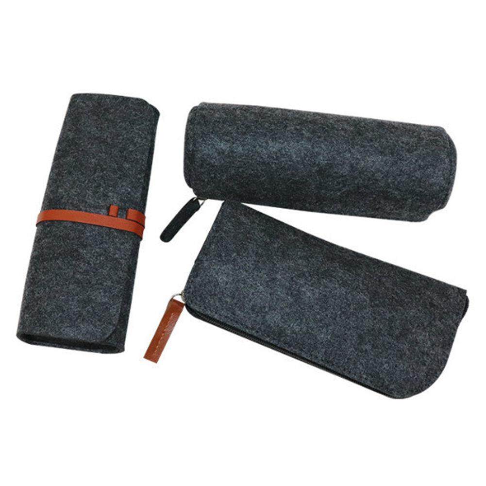 3 pcs Organizer กล่องดินสอมีซิปกรณีความจุมากนักเรียนเครื่องเขียน Solid Felt กระเป๋าใส่ดินสอกระเป๋าโรงเรียน