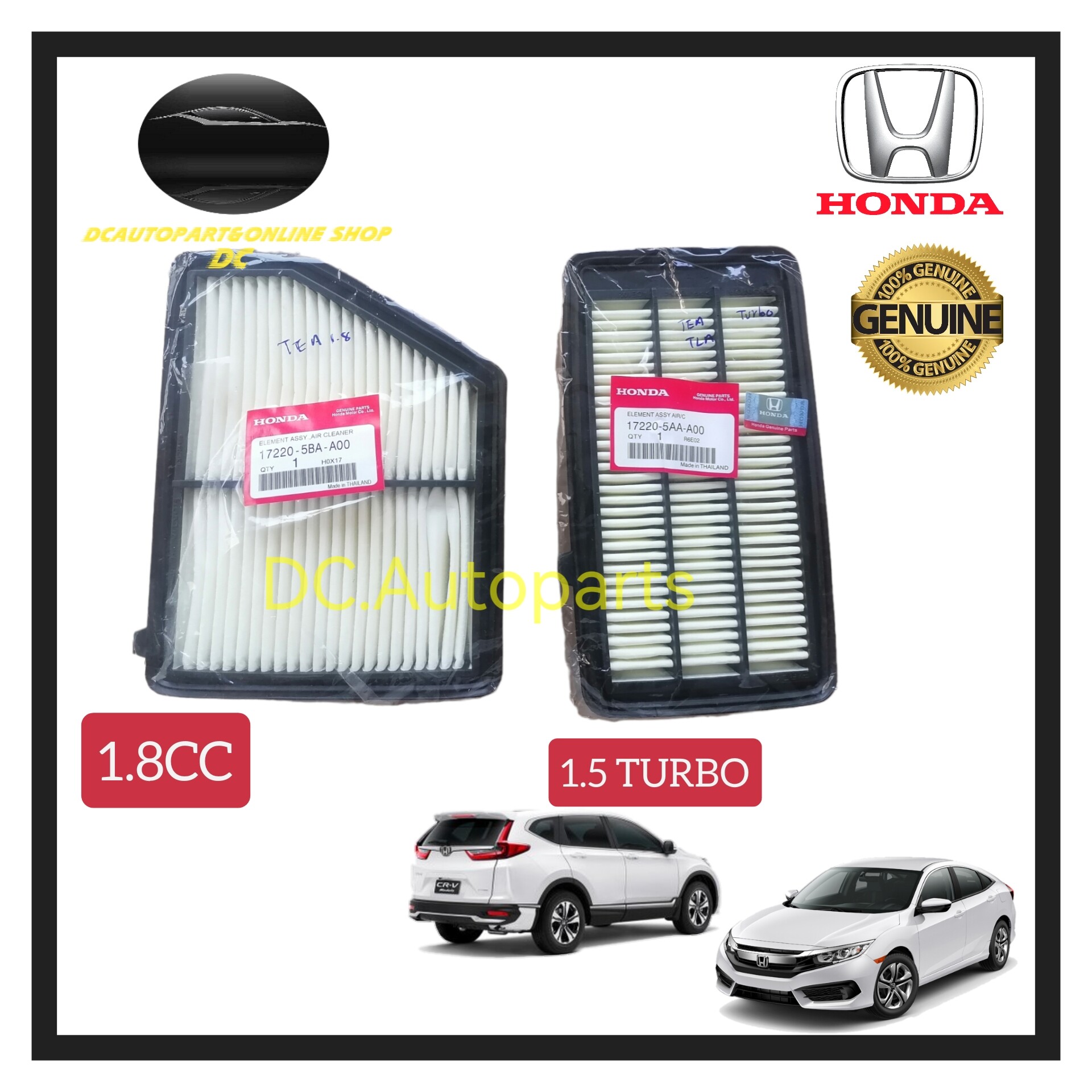 Original Honda Air Filter Civic Fc Tea Tla Crv Cr V Tme Turbo