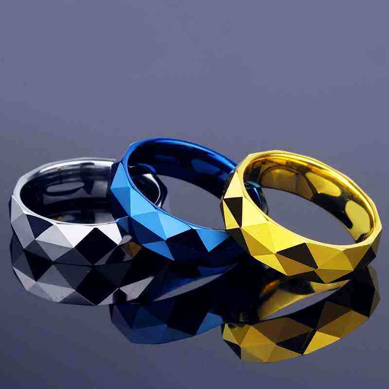Pria Cadangan Batubara Berbentuk Berlian Cool Cincin Bagus Sebagai Hadiah Fashion Perhiasan untuk Pria (Silver) -Intl