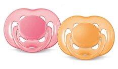Philips Avent Free Flow Soothers 6-18 Months BPA Free Twin Pack Pink And Orange