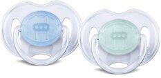 Philips AVENT Translucent Orthodontic Infant Pacifier 0-6 Months Twin Pack (Blue&Green)