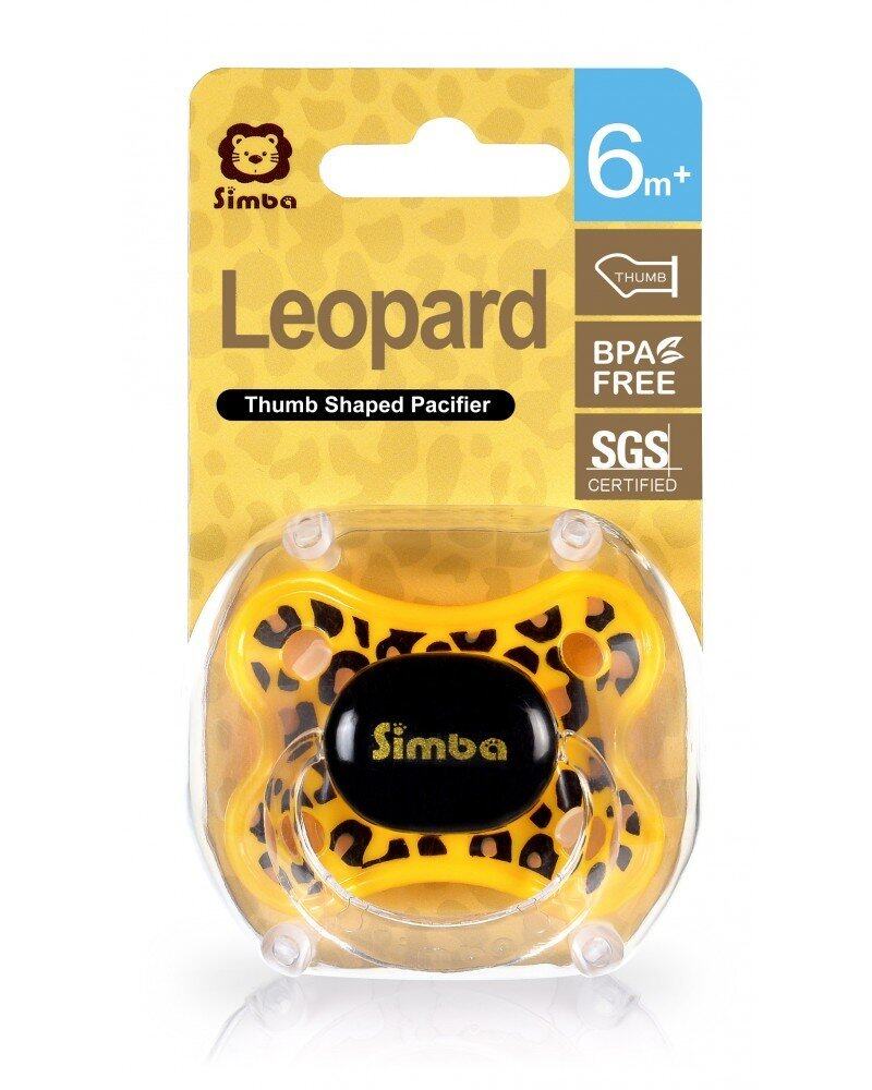 SIMBA THUMB SHAPED PACIFIER 6M-LEOPARD