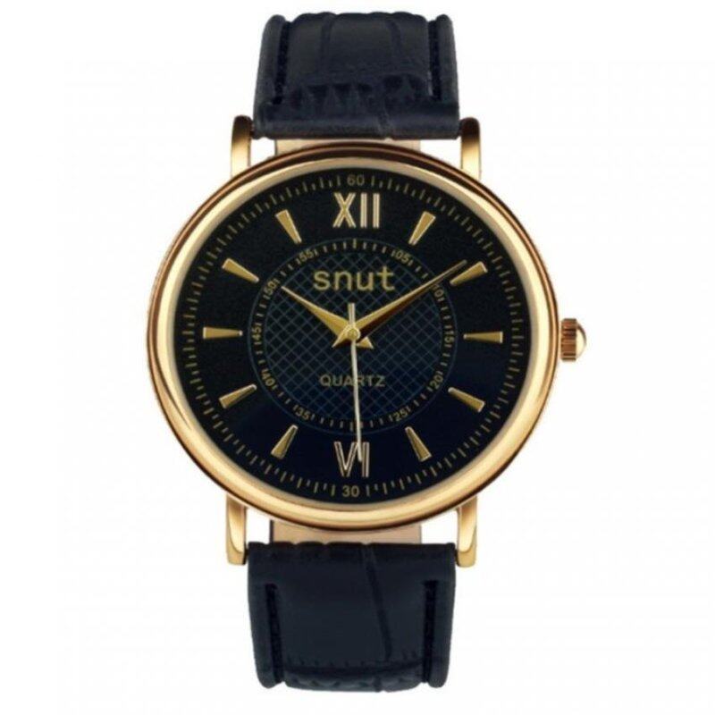 SNUT Fashionable Leather Watch For Men - Black Malaysia
