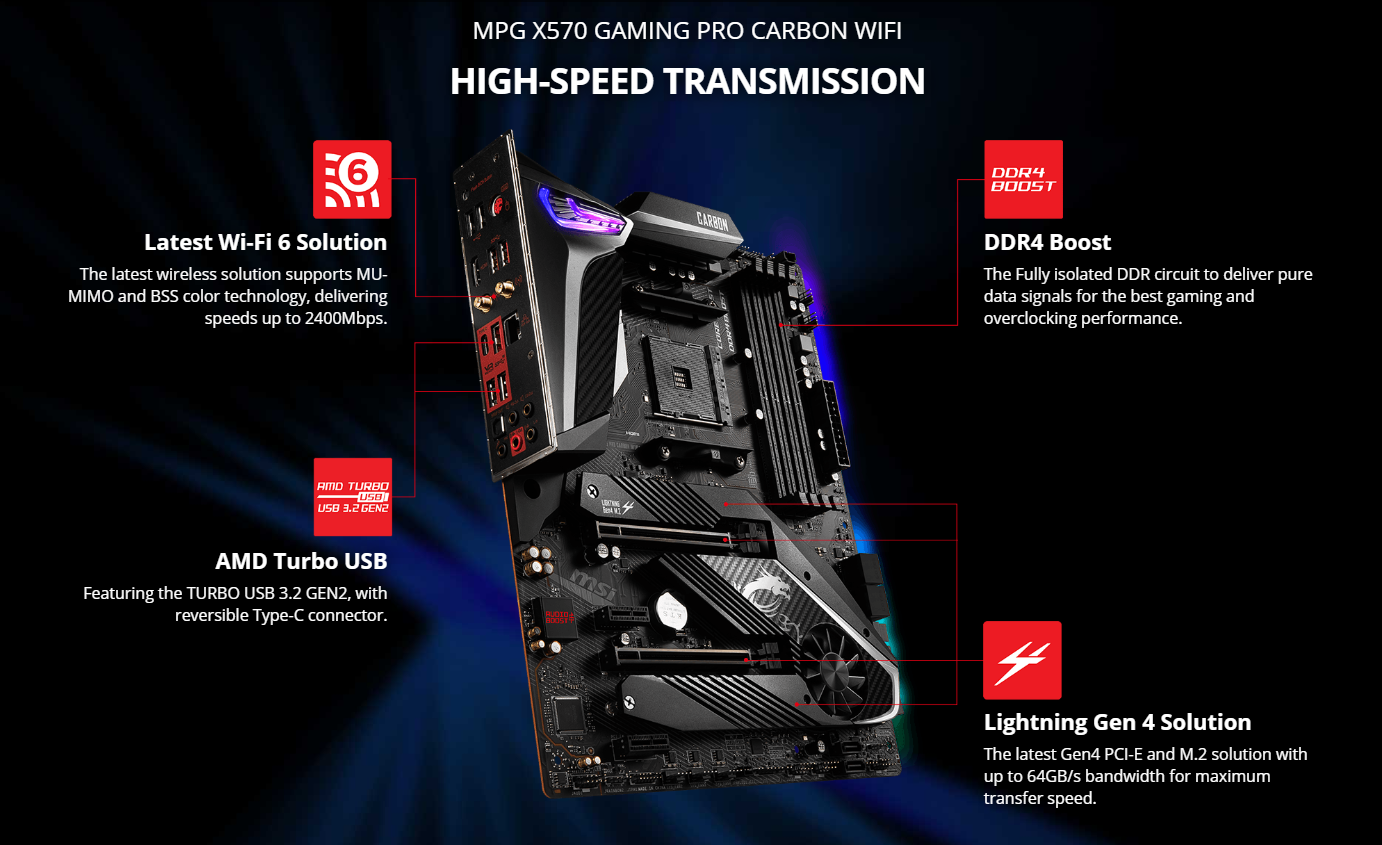 Msi Mpg X Gaming Pro Carbon Wifi Mystic Light Rgb Motherboard