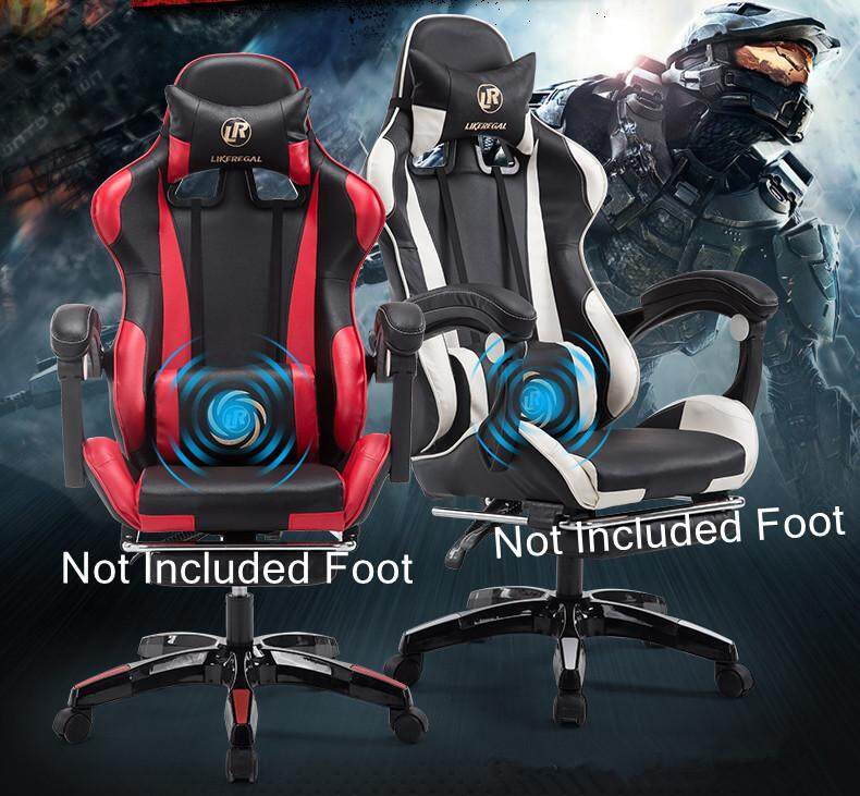 New Design Ergonomic Adjustable PU Racing Gaming Office Study Chair - NOT INCLUDED FOOT ( Red Color)