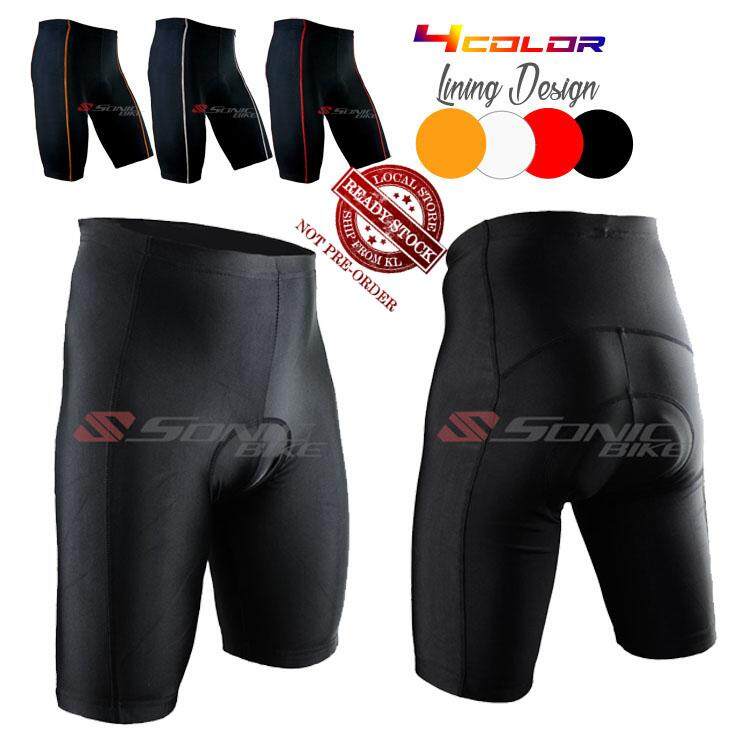 READY STOCK [FREE RETURN] Plain Black Cycling Gel Padded Short Pant - P Series Shorts