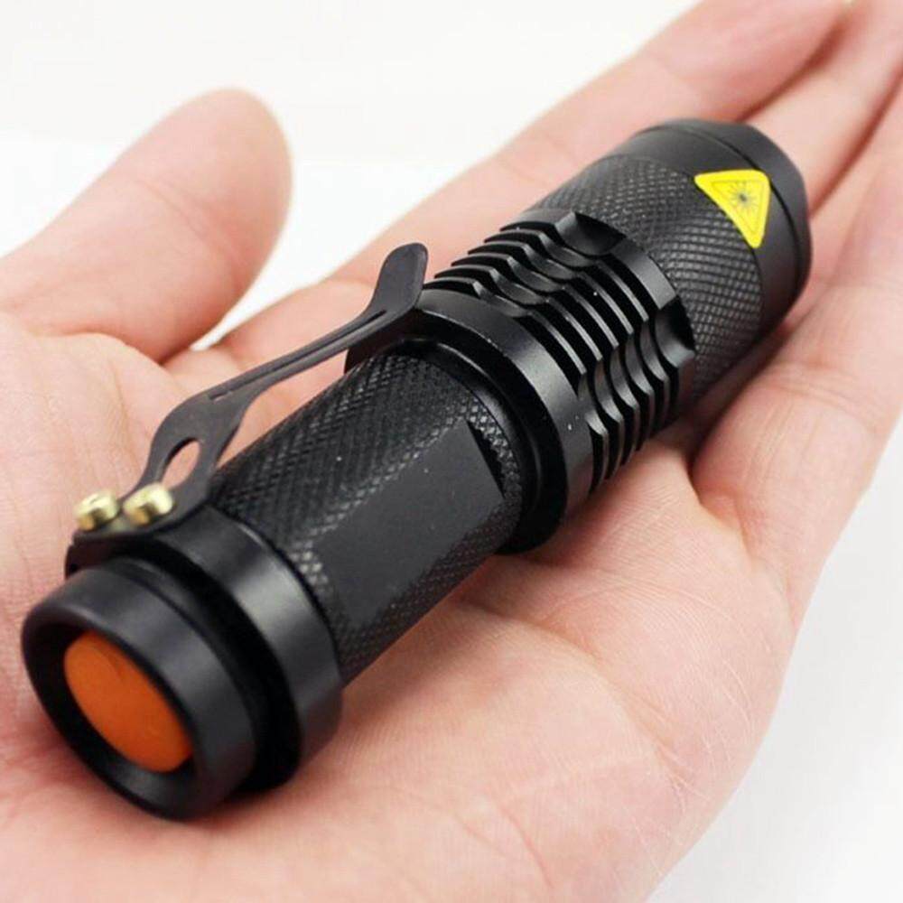 5PC Mini CREE Q5 LED Flashlight Torch 7W 1200LM Adjustable Focus Zoom Light Lamp