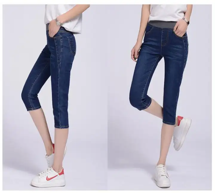 three fourth jeans pants for ladies